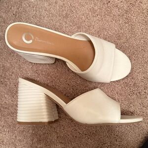Women's White Heeled Sandals